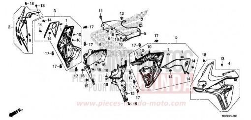 MITTLERER WINDLAUF (CRF1100A2/A4/AL2/AL4/D2/D4/DL2/DL4) CRF1100A4L de 2020